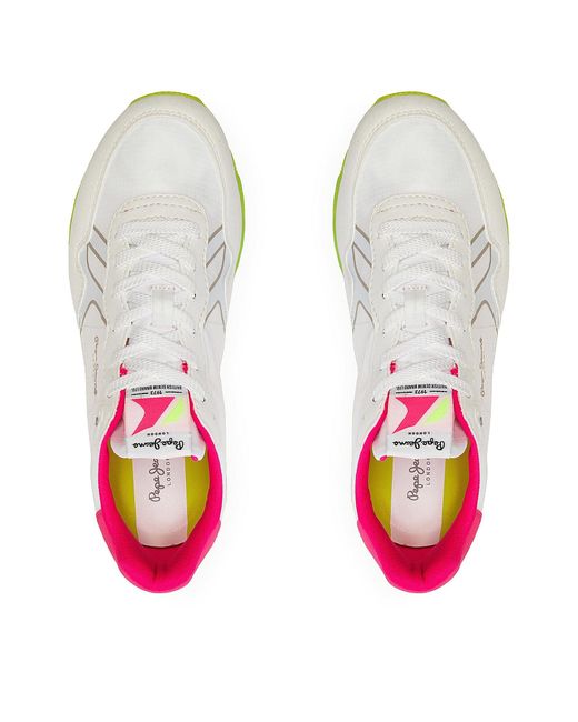Pepe Jeans White Sneakers Brit Neon W Pls40011