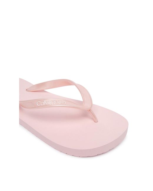 Calvin Klein Pink Zehentrenner Flip Flop Tpu Metallic Hw0Hw02956