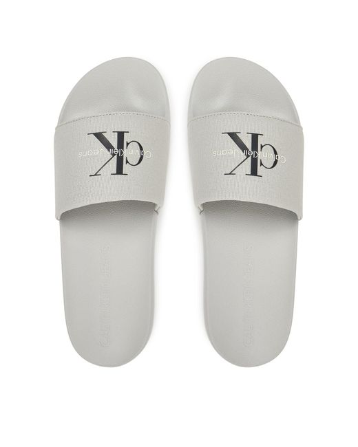 Calvin Klein Pantoletten Slide Monogram Cv Ym0Ym01271 in White für Herren