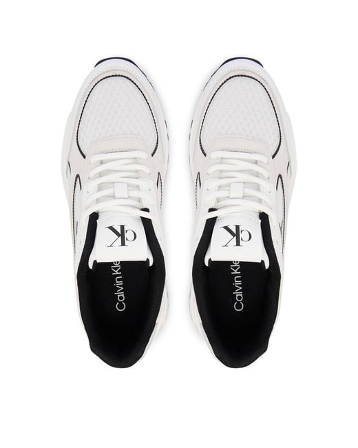 Calvin Klein White Sneakers Hike Runner Mesh Mix Met Mg Yw0Yw02009