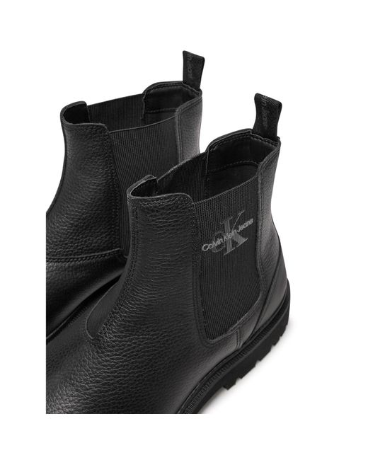 Calvin Klein Klassische Stiefeletten Eva Mid Chelsea Boot Lth Ym0Ym00750 in Black für Herren