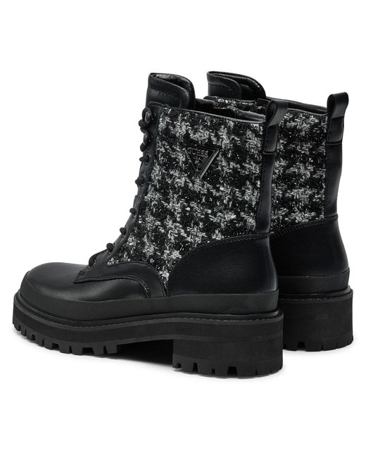 Guess Black Schnürstiefeletten Badany Flfbdn Ele10