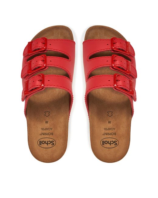 Scholl Red Pantoletten Rio Wedge Ad Mf32151