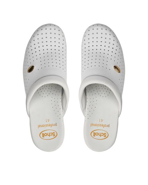 Scholl Pantoletten Clog Back Guard F20175 1065 410 in White für Herren