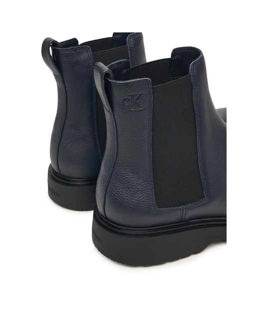 Calvin Klein Klassische Stiefeletten Combat Ess Chelsea Boot Lth Ym0Ym01374 in Blue für Herren
