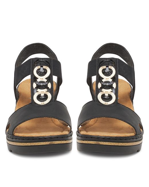 Rieker Black Sandalen 67498-00