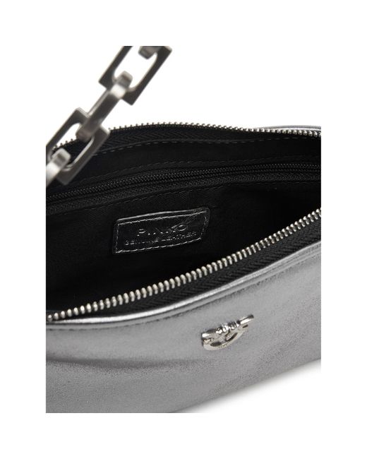 Pinko Gray Handtasche Half Moon Baguette Mini Ai 25-26 Pltt 105069 A2O9