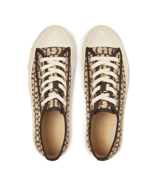 Guess Brown Sneakers Aus Stoff Flpcar Fal12