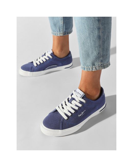 Pepe Jeans Blue Sneakers Aus Stoff Kenton Road W Pls31440