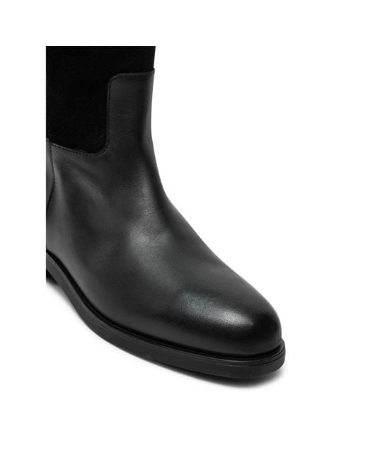 Tommy Hilfiger Black Stiefel Th Stud Leather Mix Long Boot Fw0Fw08341