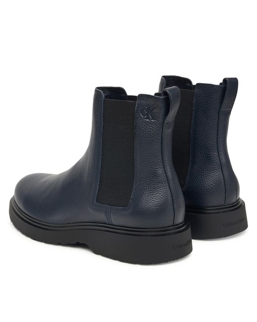 Calvin Klein Klassische Stiefeletten Combat Ess Chelsea Boot Lth Ym0Ym01374 in Blue für Herren