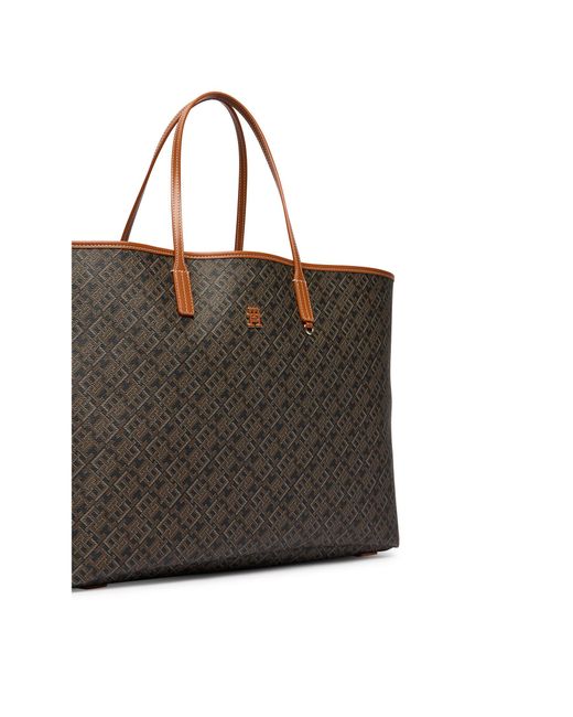 Tommy Hilfiger Black Handtasche Th Monoplay Maxi Tote Le Aw0Aw18850