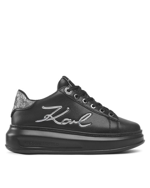 Karl Lagerfeld Sneakers kl62510a black lthr w/silver