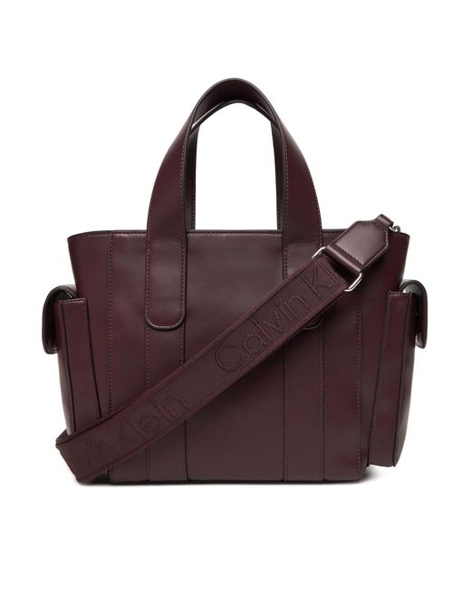 Calvin Klein Purple Handtasche Webbing Strap Small Tote Lv04F3290G