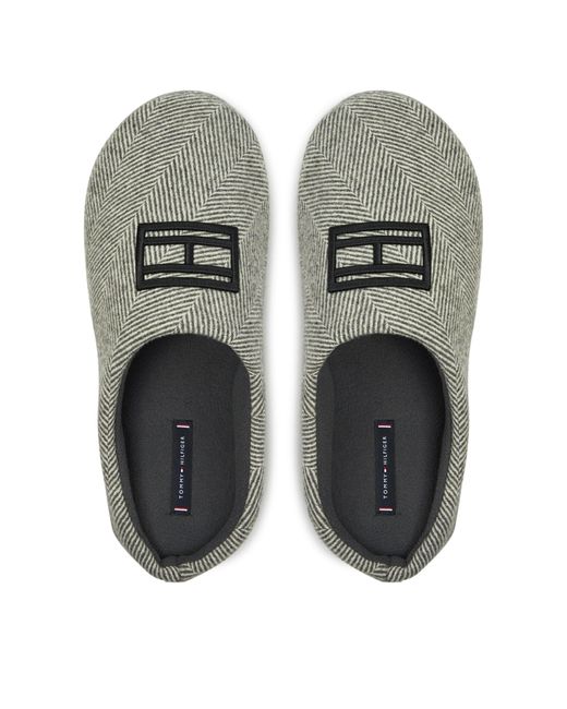 Tommy Hilfiger Hausschuhe Flag Herringbone House Shoe Fm0Fm05304 in Gray für Herren