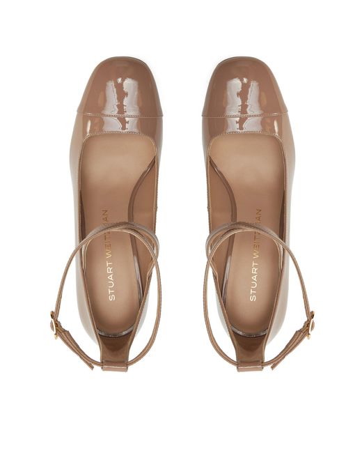 Stuart Weitzman Brown Pumps Eden Strap 85 Sk086