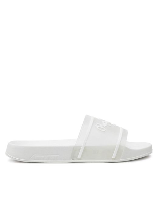 Pepe Jeans White Pantoletten Slider Translucent W Pls70147