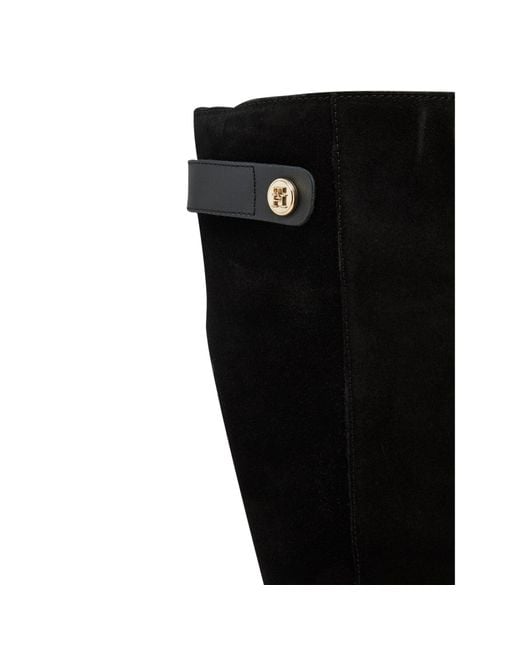 Tommy Hilfiger Black Stiefel Th Stud Leather Mix Long Boot Fw0Fw08341