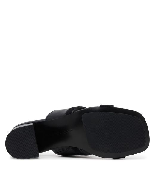 Tommy Hilfiger Black Pantoletten Leather & Suede Block Heel Mule Fw0Fw08530