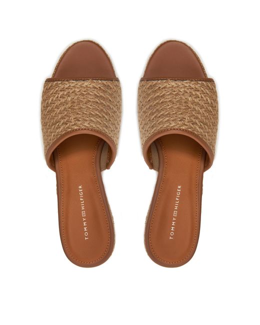 Tommy Hilfiger Brown Espadrilles Th Rope Wedge Sandal Fw0Fw07927