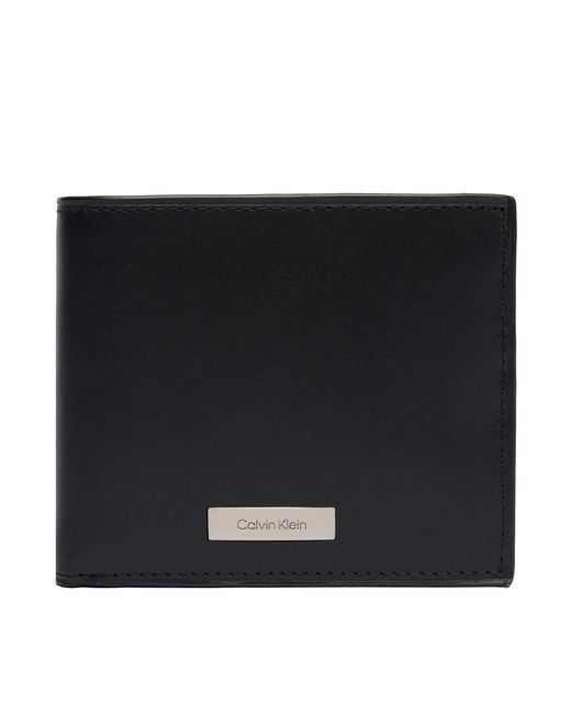 Calvin Klein Große Herren Geldbörse Plaque Billfold W/ Coin Lv04D1067G in Black für Herren