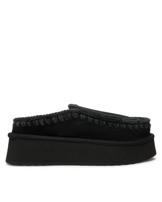 Mou Black Hausschuhe Clog Eskimo Platform Fw681004A