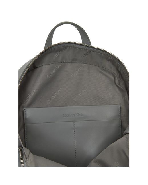 Calvin Klein Gray Rucksack Embossed Calvin Round Backpack K60K613185
