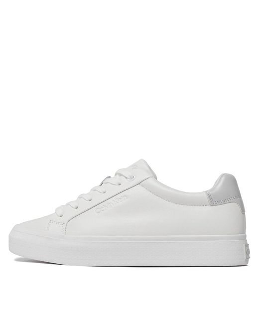 Calvin Klein White Sneakers Vulc Lace Up Nano Fox-Lth Hw0Hw01066 Weiß