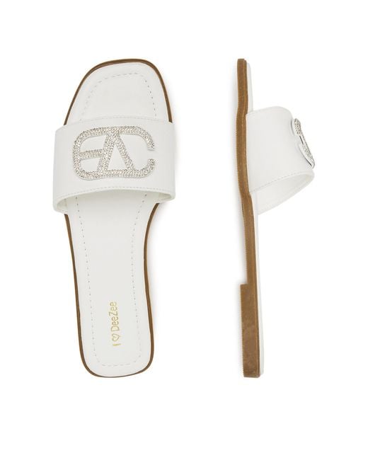 DeeZee White Pantoletten Q877-44