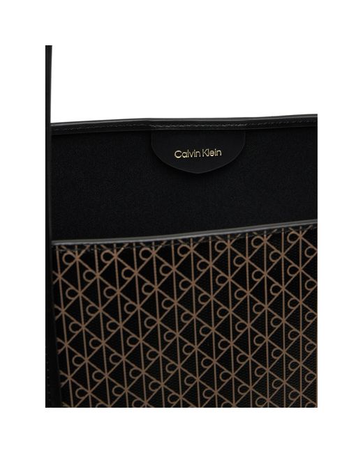 Calvin Klein Black Handtasche Emblem Aop Tote W/ Pouch Lv04F3266G