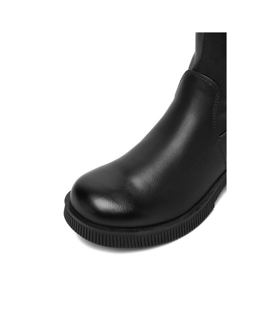 DeeZee Black Overknees Tya81-J218