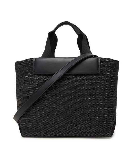 Calvin Klein Black Handtasche Ck Raffia Small Tote Crossbody K60K613026
