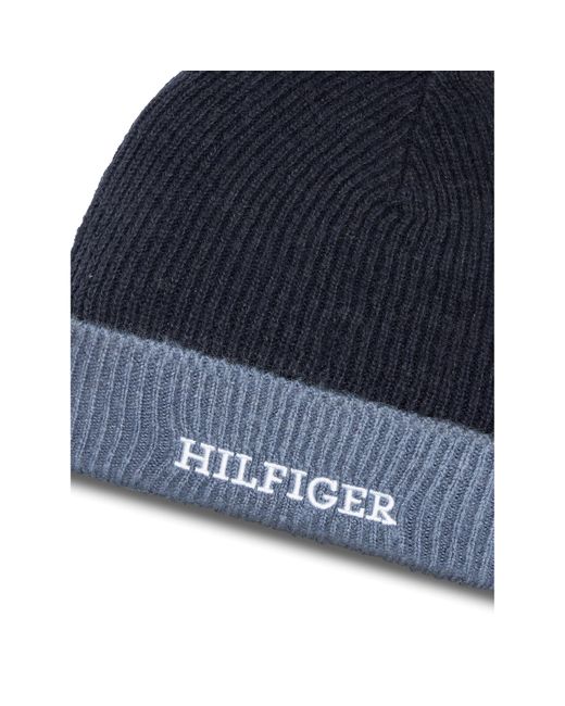 Tommy Hilfiger Blue Set Mütze Und Loop-Schal Au0Au01938