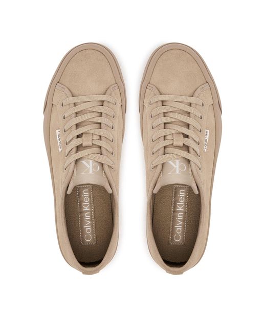 Calvin Klein Brown Sneakers Vulc Flatf Lace Up Sue/Wl Ck Yw0Yw02000