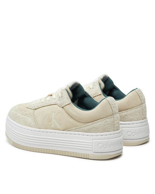 Calvin Klein Gray Sneakers Bold Platf Laceup Low Mg Suede Yw0Yw01575