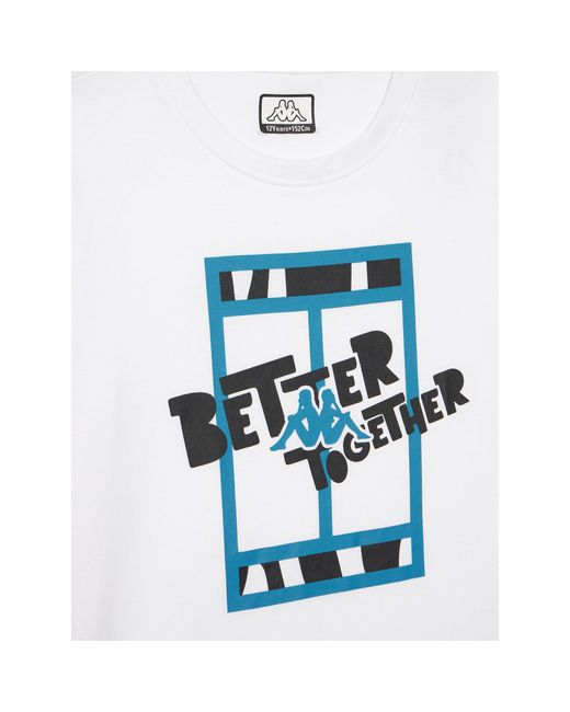 Kappa T-Shirt 351U8Jw 001 Regular Fit in White für Herren
