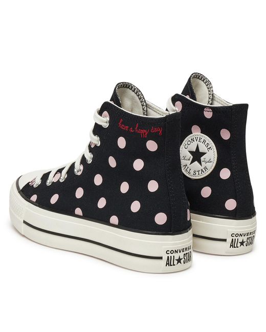 Converse Blue Sneakers Aus Stoff Chuck Taylor All Star Lift Platform Polka Dots A10688C