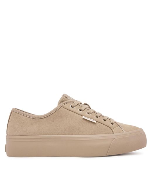 Calvin Klein Brown Sneakers Vulc Flatf Lace Up Sue/Wl Ck Yw0Yw02000