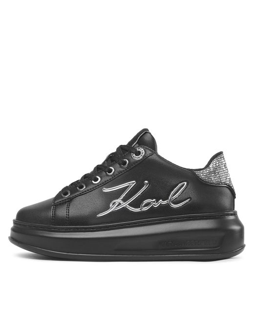 Karl Lagerfeld Sneakers kl62510a black lthr w/silver