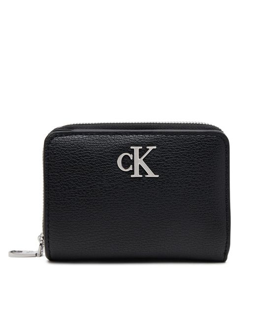 Calvin Klein Black Kleine Damen Geldbörse Mnml Mngrm Md Flp Zp Lv04K1009G