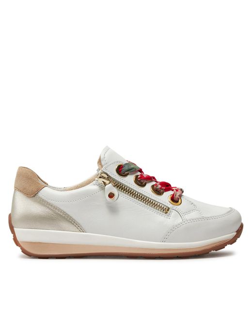 Ara White Sneakers 12-34587-79 weiss/weissgold/camel