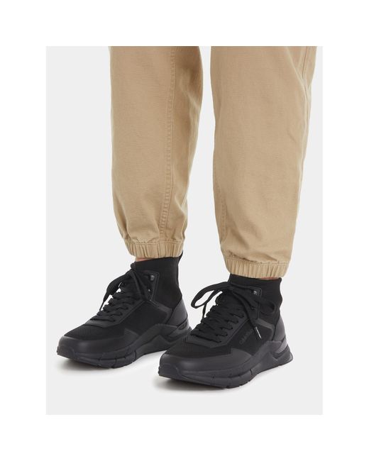 Calvin Klein Sneakers High Top Lace Up Knit Hm0Hm01267 in Black für Herren