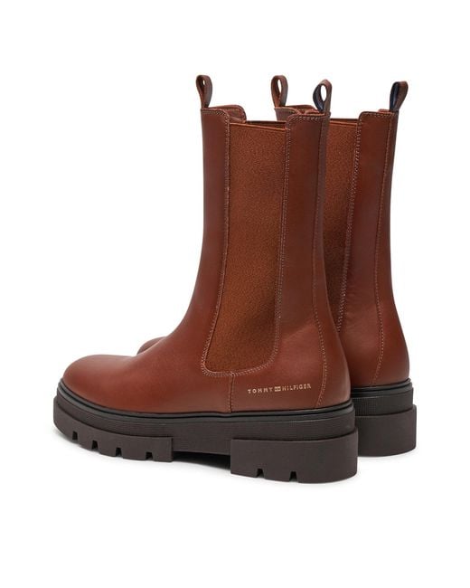 Tommy Hilfiger Brown Klassische Stiefeletten Monochromatic Chelsea Boot Fw0Fw06730