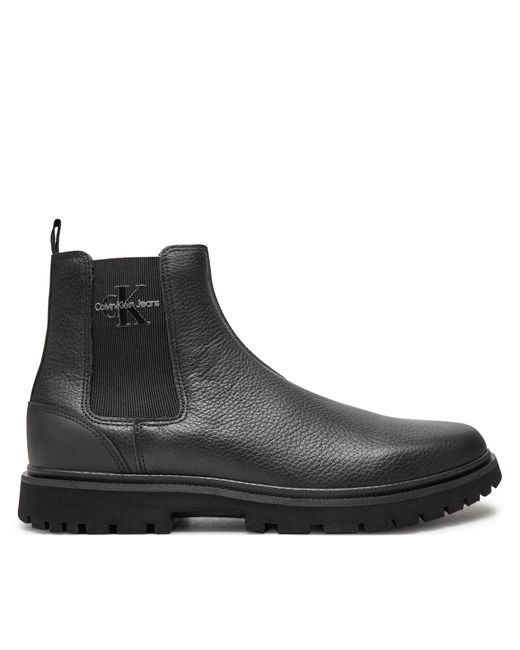 Calvin Klein Klassische Stiefeletten Eva Mid Chelsea Boot Lth Ym0Ym00750 in Black für Herren