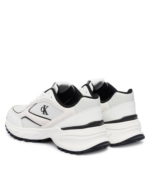Calvin Klein White Sneakers Hike Runner Mesh Mix Met Mg Yw0Yw02009