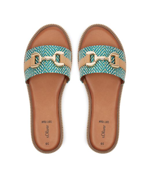 S.oliver Blue Pantoletten 5-27100-44