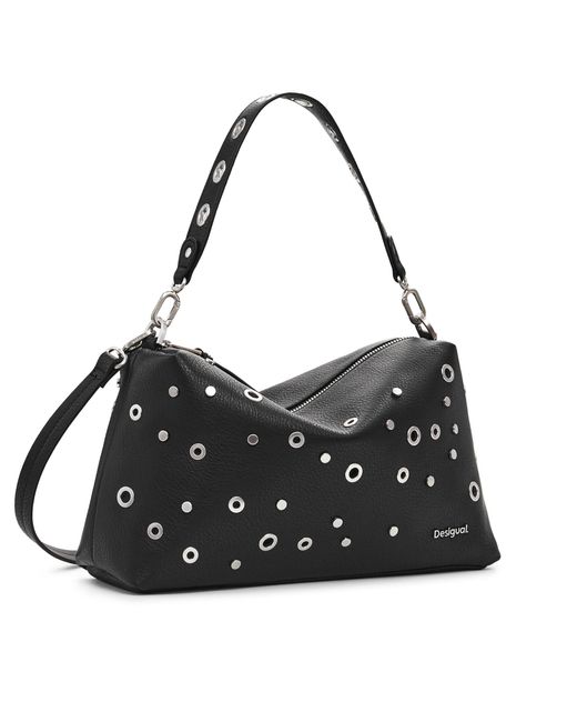 Desigual Black Schwarze Handtasche Mit Reißverschluss