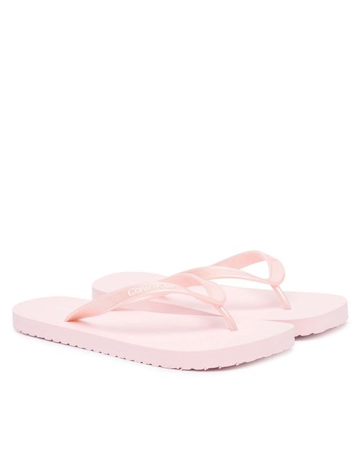 Calvin Klein Pink Zehentrenner Flip Flop Tpu Metallic Hw0Hw02956