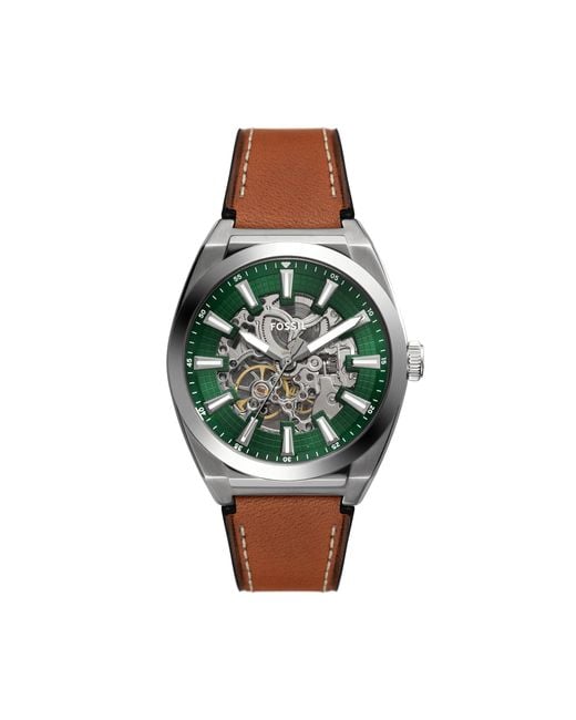 Fossil Uhr Everett Skeleton Automatic Me3261 Grün in Green für Herren