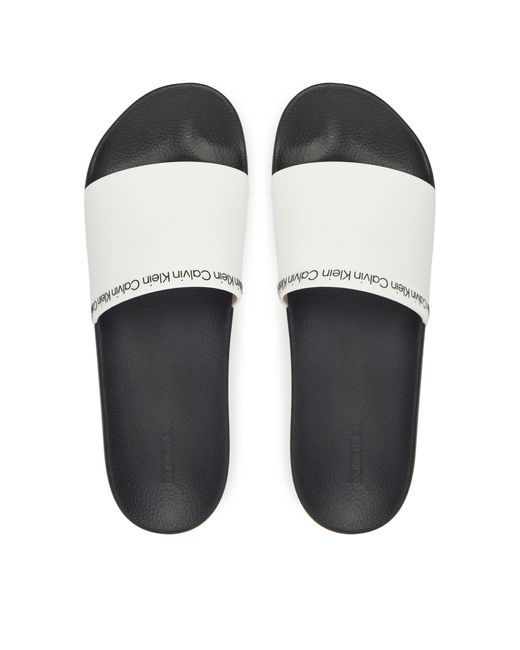 Calvin Klein Pantoletten Pool Slide Rubber Hm0Hm00981 in White für Herren